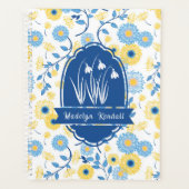 Blue & Yellow Laurentian Floral Custom Name Planer (Vorderseite)