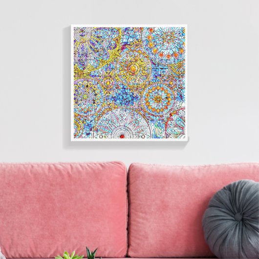 Blue & Yellow Leinwand Wall Art12" x 12", 1,5", (Insitu (Wohnzimmer))