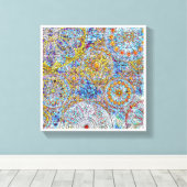 Blue & Yellow Leinwand Wall Art12" x 12", 1,5", (Insitu (Holzboden))