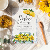 Blue & Yellow Lemon Italienische Babydusche Einladung