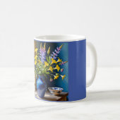 Blue Yellow Lila Bouquet Art Kaffeetasse (VorderseiteRechts)