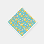 Blue Yellow Lions Elephants Safari Tiere Serviette (Ecke)