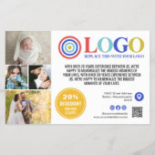 Blue Yellow Logo Photos Promo Small Business Flyer (Hinten)