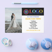 Blue Yellow Logo Photos Promo Small Business Flyer (Einzeln)
