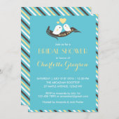 Blue Yellow Love Birds Bridal Dusche Einladung (Vorne/Hinten)