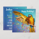 Blue & Yellow Macaw Throws Confetti (Vorne/Hinten)