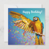Blue & Yellow Macaw Throws Confetti (Vorderseite)