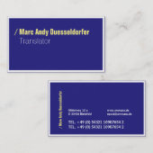 Blue Yellow Modern Business Cards Visitenkarte (Vorne/Hinten)