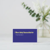 Blue Yellow Modern Business Cards Visitenkarte (Stehend Vorderseite)