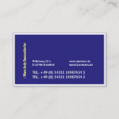 Blue Yellow Modern Business Cards Visitenkarte (Rückseite)