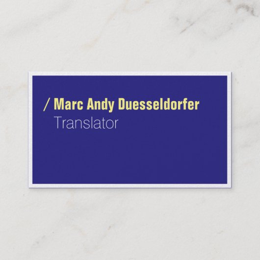 Blue Yellow Modern Business Cards Visitenkarte (Vorderseite)