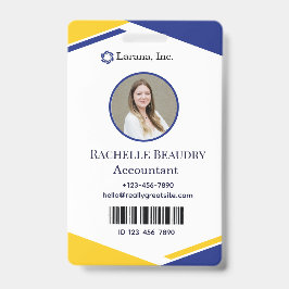 Blue & Yellow Modern Business ID Card Ausweis