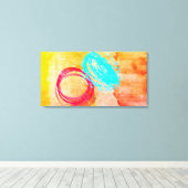 Blue Yellow Modern Stretched Canvas Print Wall Art Leinwanddruck (Insitu (Holzboden))