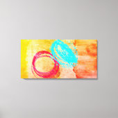 Blue Yellow Modern Stretched Canvas Print Wall Art Leinwanddruck (Vorderseite)