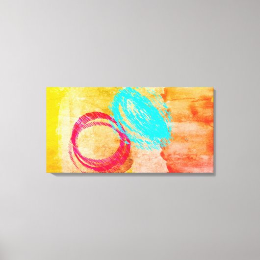 Blue Yellow Modern Stretched Canvas Print Wall Art Leinwanddruck (Vorderseite)