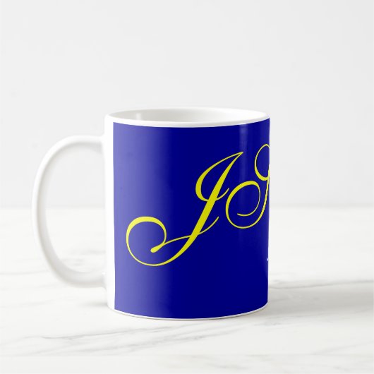 Blue Yellow Monogram Consultant Kaffeetasse (Links)