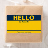 Blue Yellow Name Tag - Etikett (Insitu)