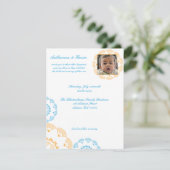 Blue & Yellow Namkaran Babyname Einladungen (Stehend Vorderseite)