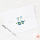 Blue Yellow Nautic Seashells Wedding Stickers (Umschlag)