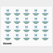 Blue Yellow Nautic Seepferd Wedding Stickers (Blatt)