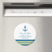 Blue Yellow Nautical Anchor Save the Date Magnet (In Situ (Geschirrspüler))
