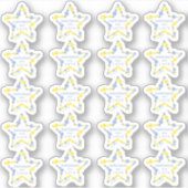 Blue & Yellow Original Buttons Star Handmade Aufkleber (Vorderseite)