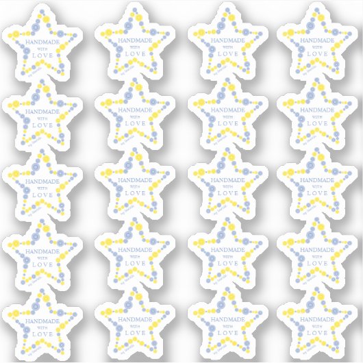 Blue & Yellow Original Buttons Star Handmade Aufkleber (Vorderseite)