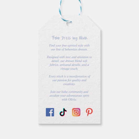 Blue & Yellow Original Buttons Star Handmade Love Geschenkanhänger (Rückseite)