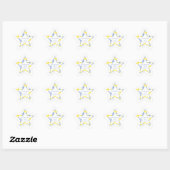 Blue & Yellow Original Buttons Star Handmade Stern-Aufkleber (Blatt)