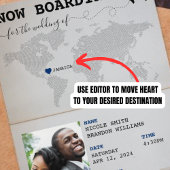 Blue & Yellow Passport Eloped Wedding Ankündigung