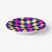Blue Yellow Pink Checkered Pattern Design  Pappteller (Gewinkelt)