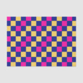 Blue Yellow Pink Checkered Pattern Design  Seidenpapier (Vorderseite)