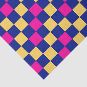 Blue Yellow Pink Checkered Pattern Design  Seidenpapier (Ausschnitt)