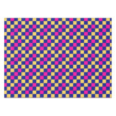 Blue Yellow Pink Checkered Pattern Design  Tischdecke (Vorderseite (Horizontal))