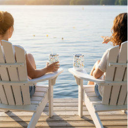 Blue Yellow Pink Floral Wildflower