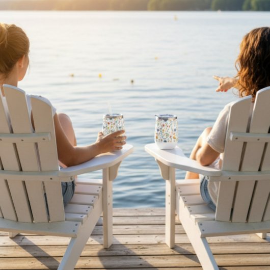 Blue Yellow Pink Floral Wildflower
