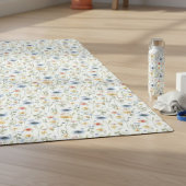 Blue Yellow Pink Floral Wildflower Yogamatte