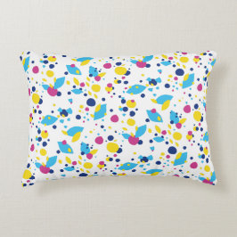 Blue Yellow Pink Fun Flow Abstract Pattern Modern Dekokissen