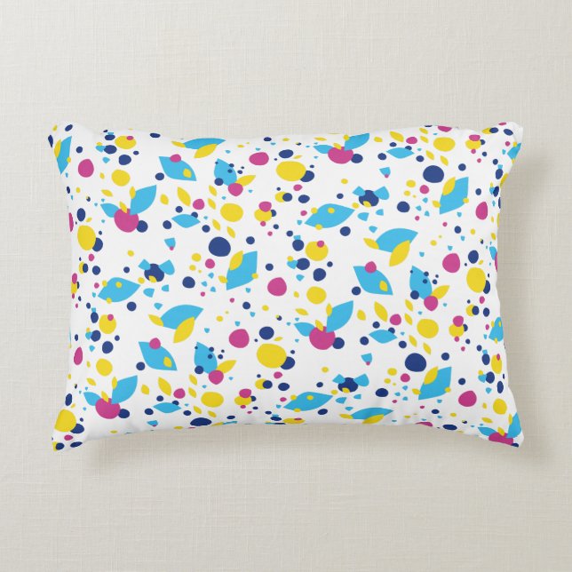 Blue Yellow Pink Fun Flow Abstract Pattern Modern Dekokissen (Vorderseite)