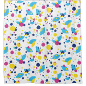 Blue Yellow Pink Fun Flow Abstract Pattern Modern Duschvorhang (Vorderseite)