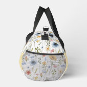 Blue Yellow Pink Watercolor Wildflower Monogram Duffle Bag (Rechts)