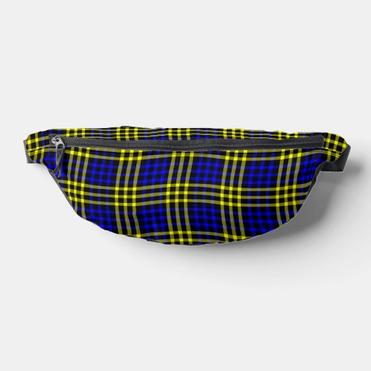 Blue Yellow Plaid Checker Seamless Pattern Bauchtasche (Ablage )