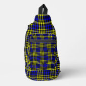 Blue Yellow Plaid Checker Seamless Pattern Crossbody Bag (Vorderseite)