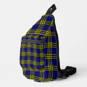 Blue Yellow Plaid Checker Seamless Pattern Crossbody Bag (Rechte Ecke)