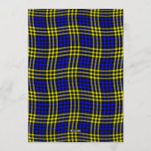 Blue Yellow Plaid Checker Seamless Pattern Einladung (Rückseite)