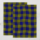 Blue Yellow Plaid Checker Seamless Pattern Einladung (Vorne/Hinten)