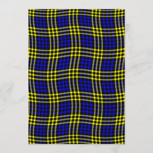 Blue Yellow Plaid Checker Seamless Pattern Einladung (Vorderseite)