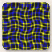 Blue Yellow Plaid Checker Seamless Pattern Getränkeuntersetzer (Vorderseite)