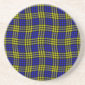 Blue Yellow Plaid Checker Seamless Pattern Getränkeuntersetzer (Vorne)