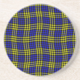 Blue Yellow Plaid Checker Seamless Pattern Getränkeuntersetzer